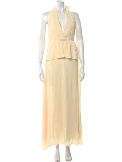 Pre-owned Baobab Halterneck Long Dress W/ Tags In Yellow