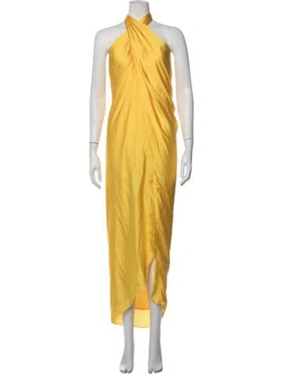 Pre-owned Baobab Halterneck Long Dress W/ Tags In Yellow