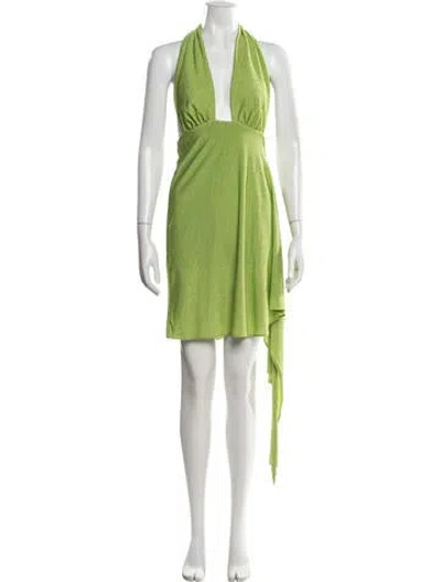 Pre-owned Baobab Halterneck Mini Dress In Green