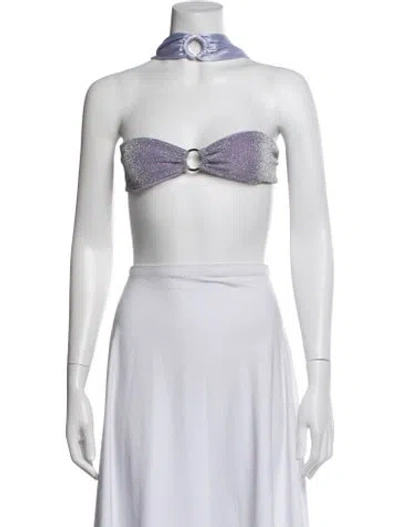 Pre-owned Baobab Halterneck Sleeveless Crop Top In Purple