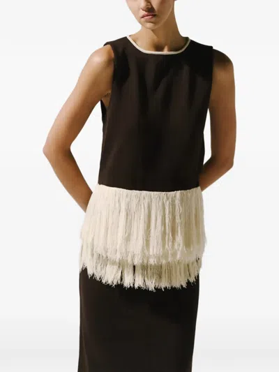 Baobab Jane Fringe-detail Top In Brown