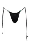 Baobab Kaia Bead-detailed String Bikini Bottom In Black