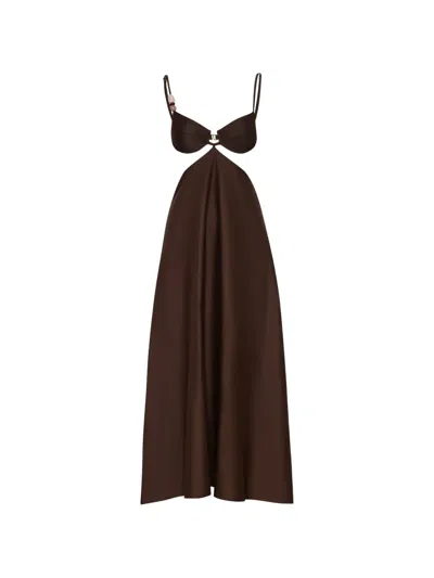 Baobab Kalina Balconette-neckline Maxi Dress In Brown