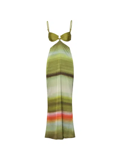 Baobab Kalina Open-back Cutout-design Dress In Green