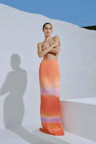 Baobab Leah Maxi Skirt In Orange