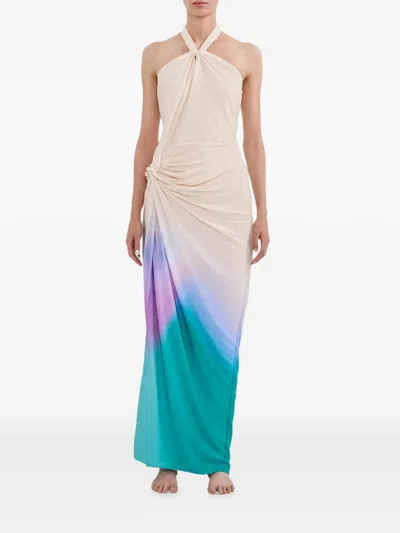 Baobab Linus Ombré-effect Halterneck Dress In Neutral