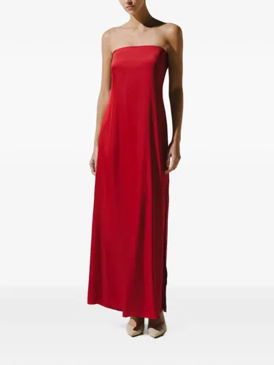 Baobab Lola Strapless Dress In Red