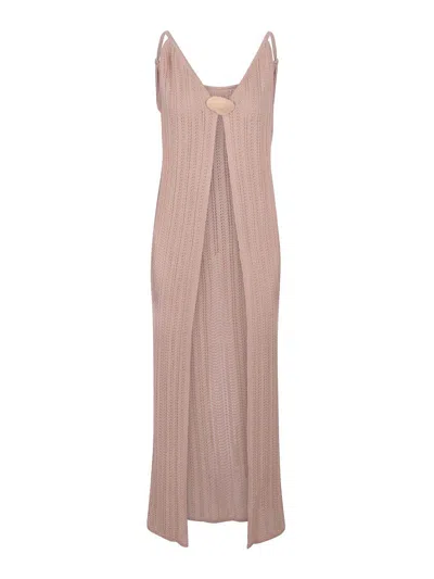 Baobab Clarissa Pointelle-knit Front-slit Top In Brown