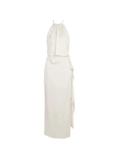 Baobab Lorena Maxi Ruffled Satin Skirt In White