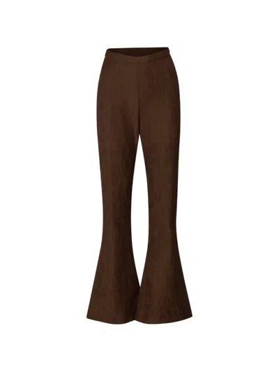 Baobab Louise High-rise Flared Trousers In Brown