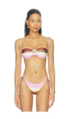 Baobab Lula Ruched Bikini Top In Pink