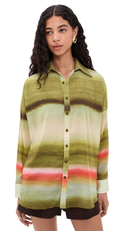 Baobab Lulu Button Down Shirt Valle Sagrado In Green