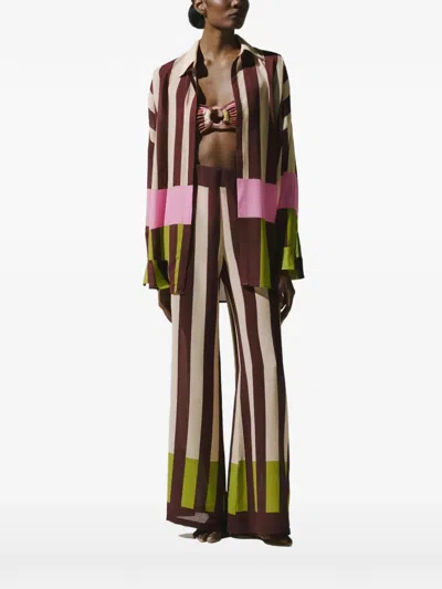 Baobab Lulu Striped Sheer Shirt In Multi