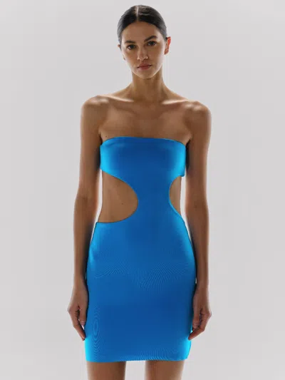 Baobab Mambo Asymmetric Mini Dress In Blue