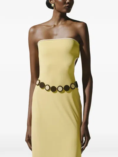 Baobab Mambo Strapless Cut-out Maxi Dress In Yellow