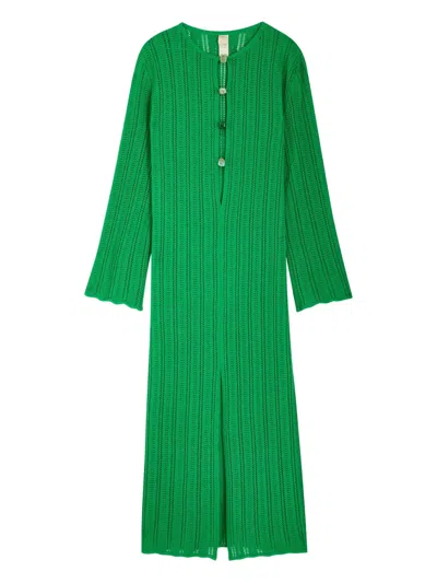 Baobab Mamu Buttoned Maxi Dress In Green