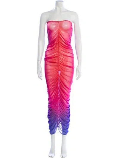 Pre-owned Baobab Mesh Long Dress In Purple