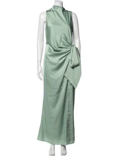 Pre-owned Baobab Mock Neck Long Dress In Green