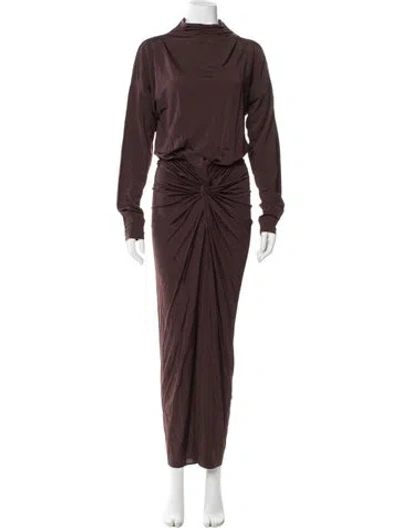 Pre-owned Baobab Mock Neck Long Dress W/ Tags In Burgundy