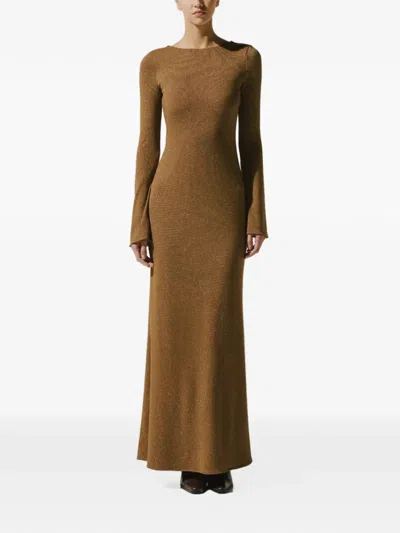 Baobab Musa Open-back Maxi Dress In Brown