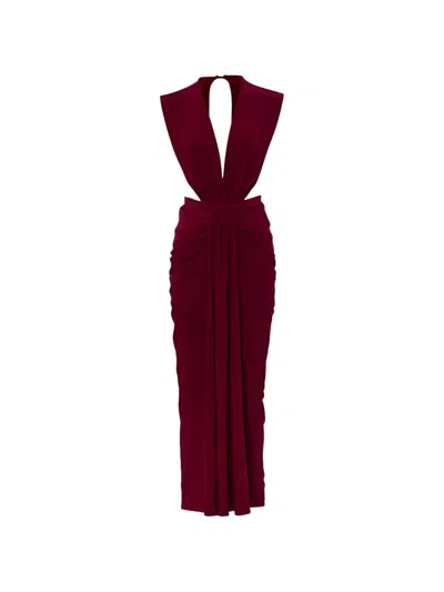 Baobab Nia Cutout-detail Maxi Dress In Burgundy