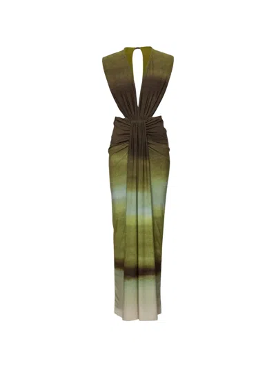 Baobab Nia Ruched Cut-out Maxi Dress In Multi