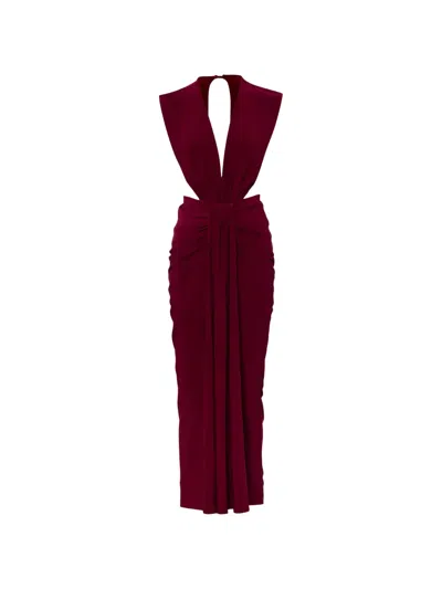Baobab Nia V-neck Ruched Maxi Dress In Animal Print