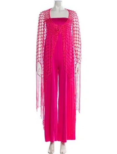 Pre-owned Baobab Nylon Fringe Trim Accent Set In Pink