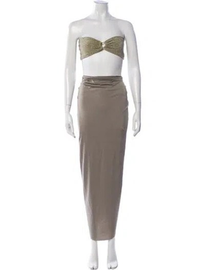 Pre-owned Baobab Nylon Glitter Accents Skirt Set In Green
