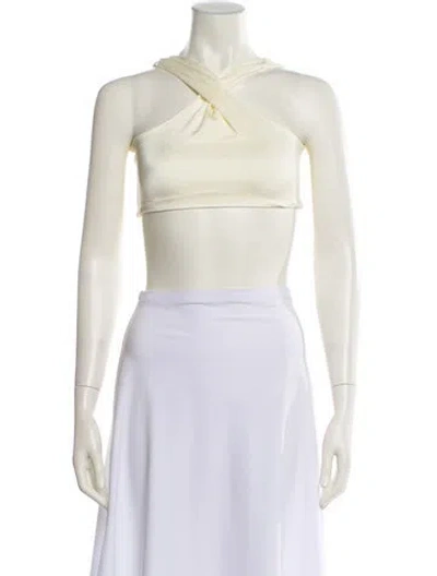 Pre-owned Baobab Nylon Halterneck Crop Top W/ Tags In Neutral