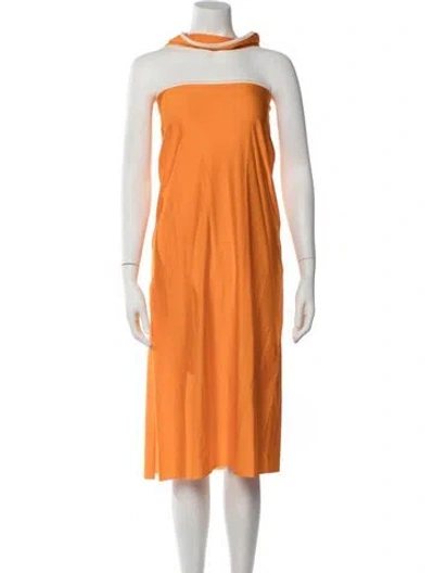 Pre-owned Baobab Nylon Midi Length Dress In Orange