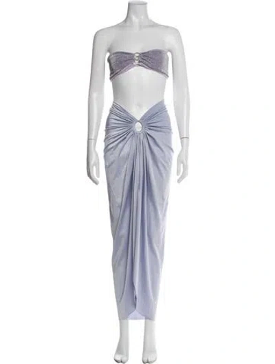 Pre-owned Baobab Nylon Pleated Accents Skirt Set W/ Tags In Purple