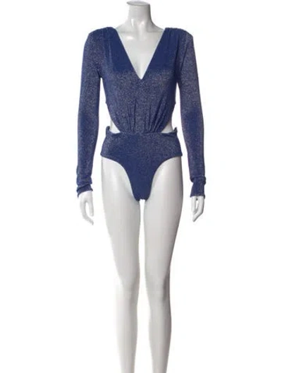Pre-owned Baobab Nylon V-neck Bodysuit In Blue