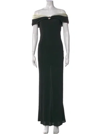Pre-owned Baobab Off-the-shoulder Long Dress In Green