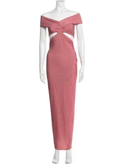 Pre-owned Baobab Off-the-shoulder Long Dress In Pink