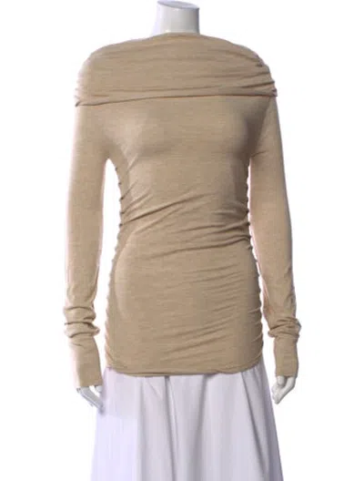 Pre-owned Baobab Off-the-shoulder Long Sleeve Top In Neutrals