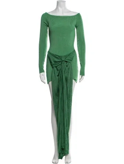 Pre-owned Baobab Off-the-shoulder Mini Dress In Green