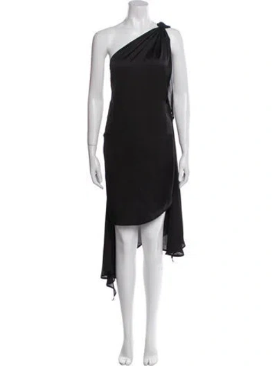 Pre-owned Baobab One-shoulder Knee-length Dress In Black