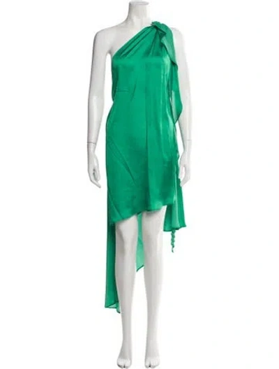 Pre-owned Baobab One-shoulder Knee-length Dress In Green