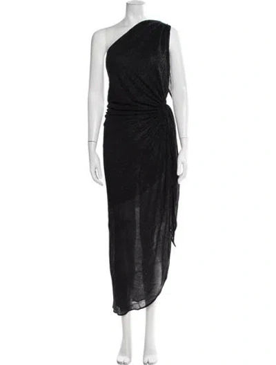 Pre-owned Baobab One-shoulder Long Dress In Black