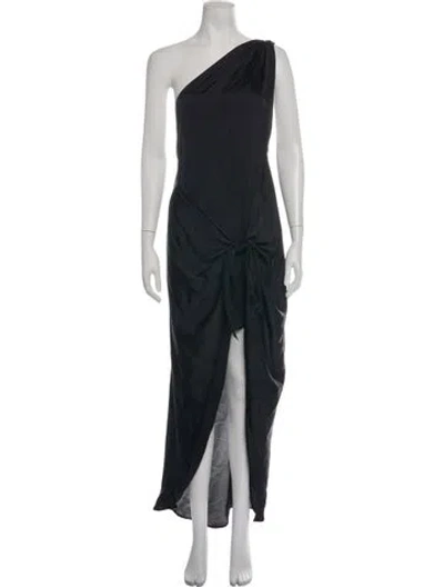Pre-owned Baobab One-shoulder Long Dress In Black