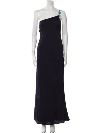 Pre-owned Baobab One-shoulder Long Dress In Blue
