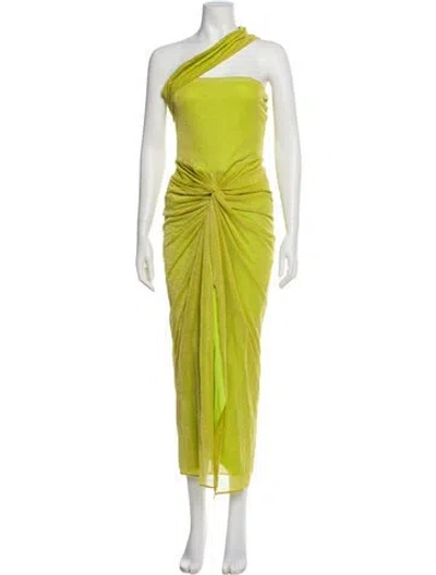 Pre-owned Baobab One-shoulder Long Dress In Green