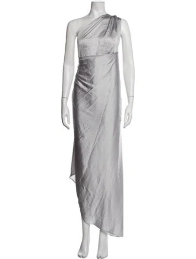 Pre-owned Baobab One-shoulder Long Dress In Grey