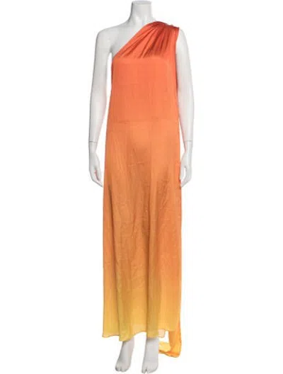Pre-owned Baobab One-shoulder Long Dress In Orange