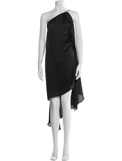 Pre-owned Baobab One-shoulder Midi Length Dress In Black