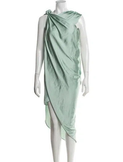 Pre-owned Baobab One-shoulder Midi Length Dress In Green
