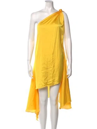Pre-owned Baobab One-shoulder Midi Length Dress In Yellow