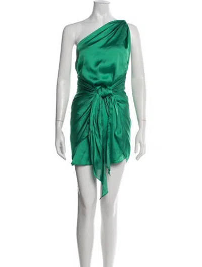 Pre-owned Baobab One-shoulder Mini Dress In Green