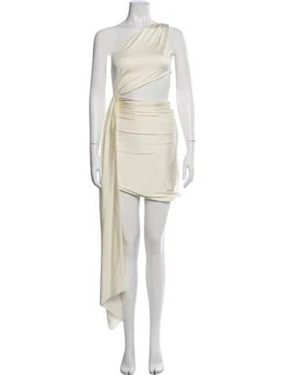 Pre-owned Baobab One-shoulder Mini Dress In Neutral